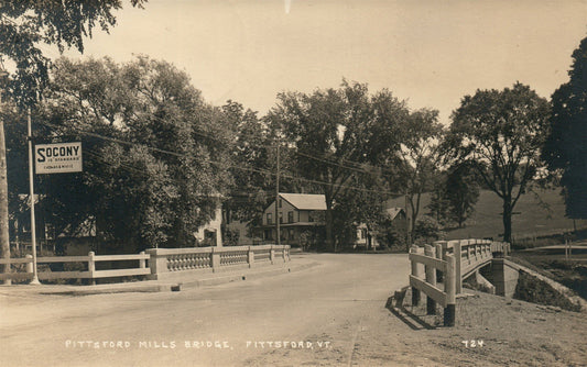 PITTSFORD VT MILLS BRIDGE ANTIQUE REAL PHOTO POSTCARD RPPC