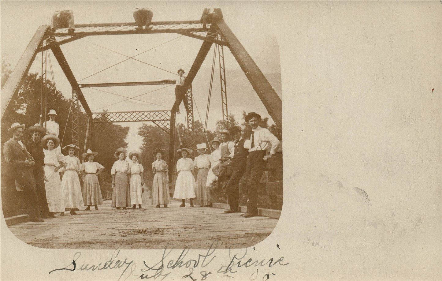 ATHENS WI SUNDAY SCHOOL PICNIC ANTIQUE REAL PHOTO POSTCARD RPPC
