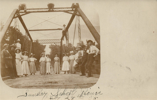 ATHENS WI SUNDAY SCHOOL PICNIC ANTIQUE REAL PHOTO POSTCARD RPPC