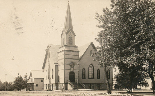 MT.HOREB WI CHURCH ANTIQUE REAL PHOTO POSTCARD RPPC