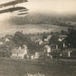 VALLEY WI SCENE w/ AIRPLANE ANTIQUE REAL PHOTO POSTCARD RPPC