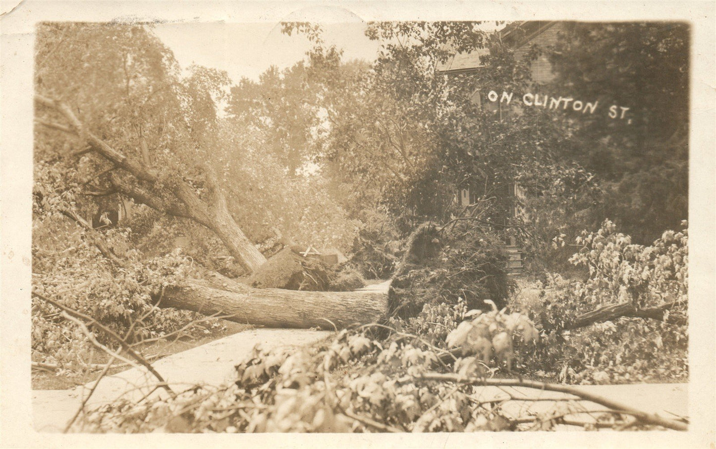 BROADHEAD WI CLINTON STREET ANTIQUE REAL PHOTO POSTCARD RPPC
