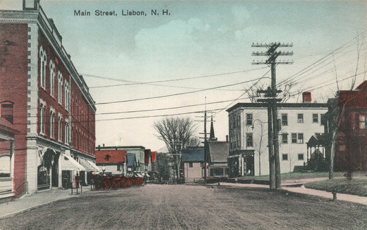 LISBON NH MAIN STREET ANTIQUE POSTCARD