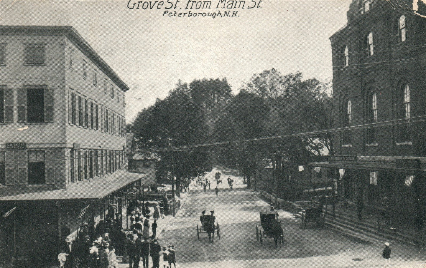 PETERBOROUGH NH GROVE STREET ANTIQUE POSTCARD