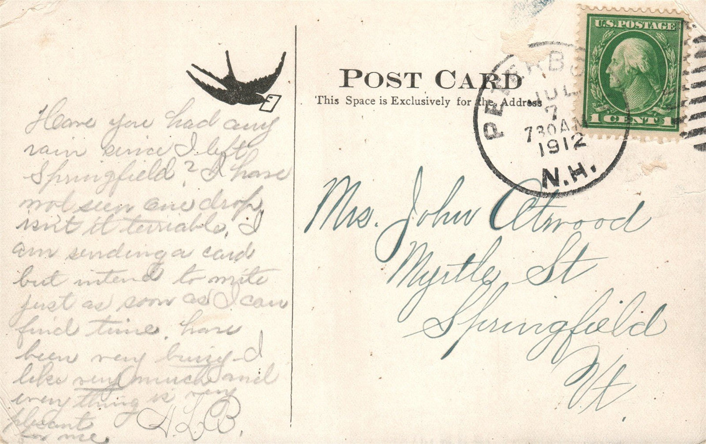 PETERBOROUGH NH GROVE STREET ANTIQUE POSTCARD