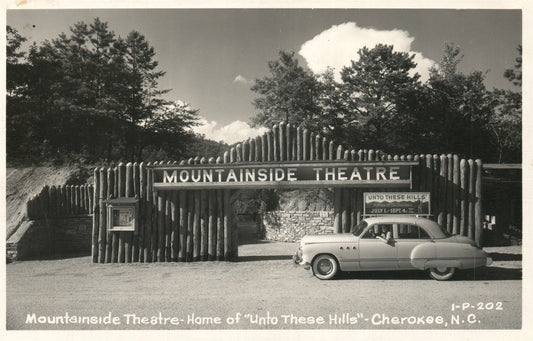 CHEROKEE NC MOUNTAINSIDE THEATRE VINTAGE REAL PHOTO POSTCARD RPPC