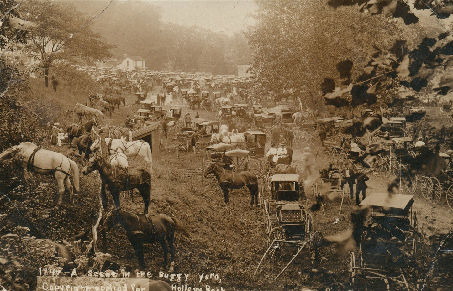 HOLLOW PARK TN BUGGY YARD ANTIQUE REAL PHOTO POSTCARD RPPC