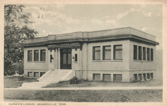 BROWNSVILLE TN LIBRARY ANTIQUE POSTCARD
