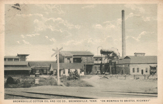 BROWNSVILLE TN COTTON OIL & ICE COMPANY ANTIQUE POSTCARD