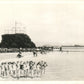 GREAT SALT LAKE UT BLACK ROCK BEACH VINTAGE REAL PHOTO POSTCARD RPPC