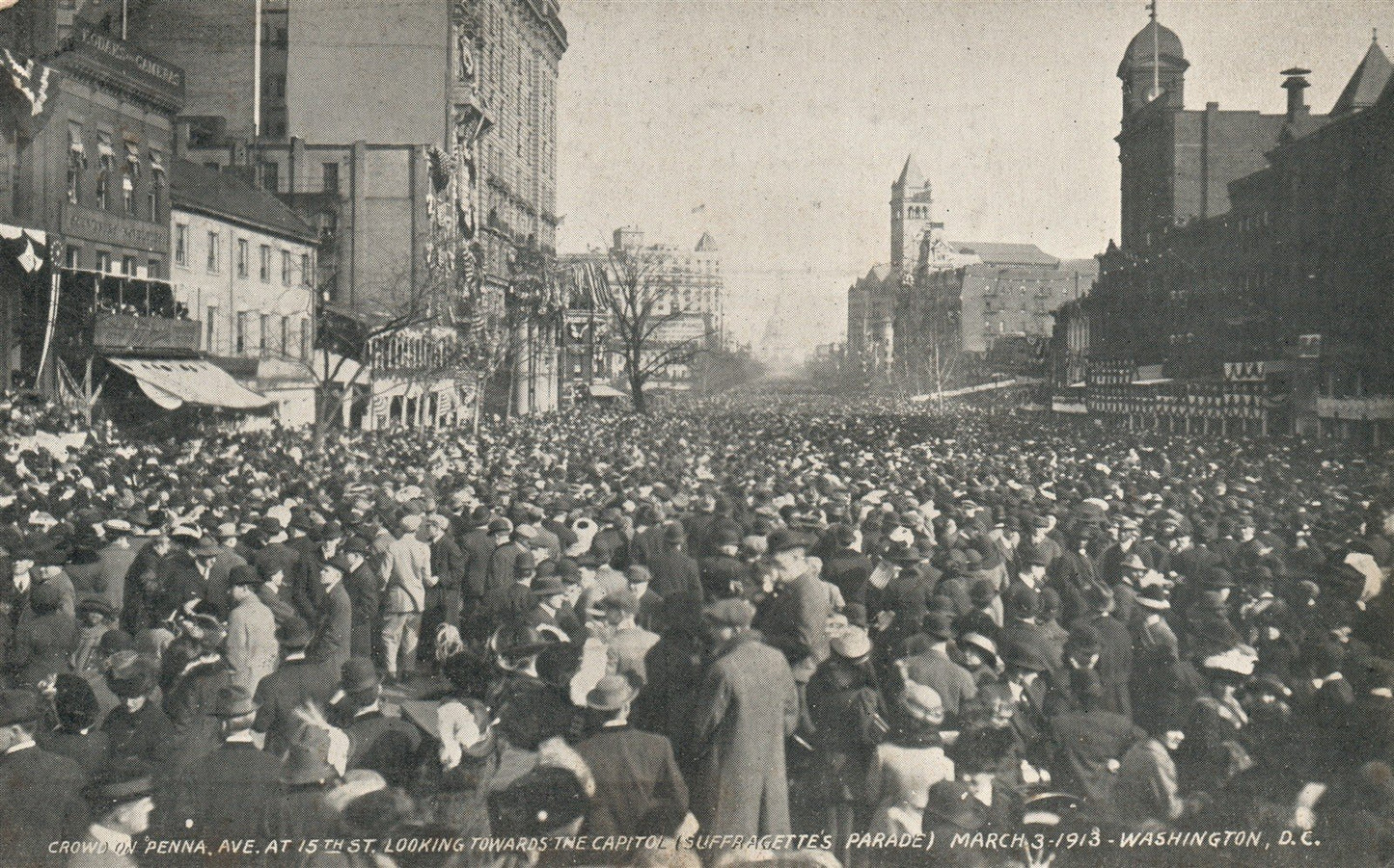 WASHINGTON DC SUFFRAGETTE'S PARADE ANTIQUE POSTCARD