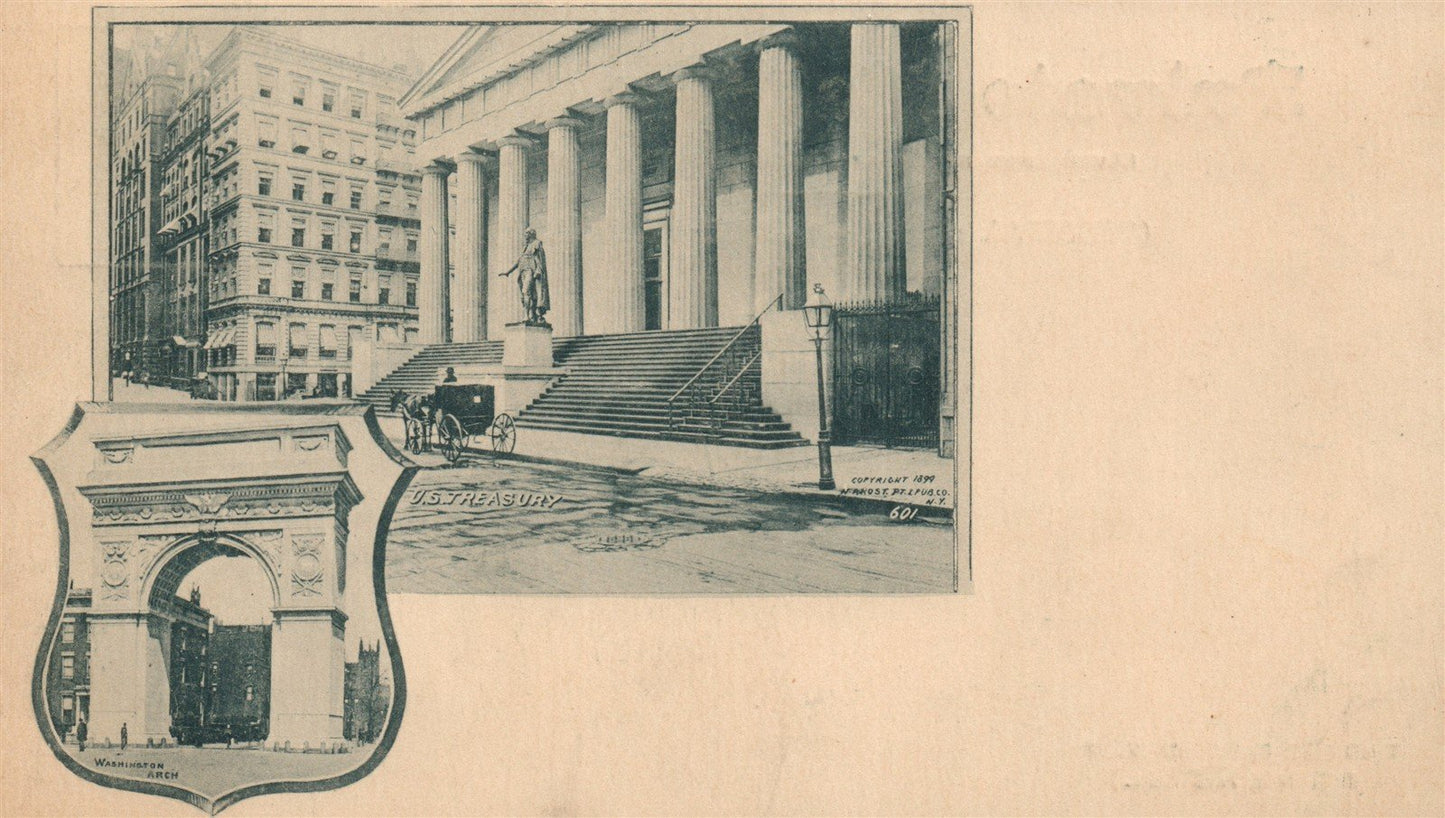 WASHINGTON ARCH DC ANTIQUE PRIVATE MAILING POSTCARD