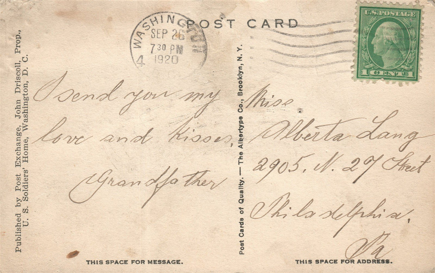 WASHINGTON DC DAIRY BARN US SOLDIERS' HOME ANTIQUE POSTCARD