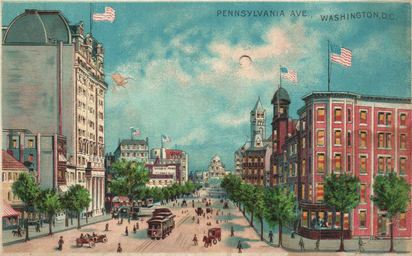 WASHINGTON DC HOLD TO LIGHT PENNSYLVANIA AVE. ANTIQUE POSTCARD