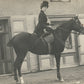 LADY ON THE HORSE ANTIQUE REAL PHOTO POSTCARD RPPC
