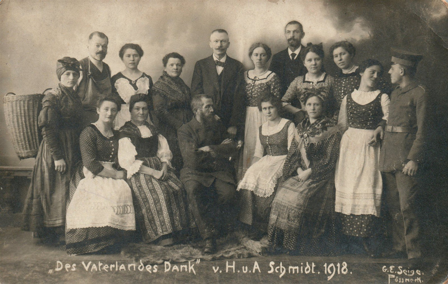 1918 GERMAN WWI ERA ANTIQUE REAL PHOTO POSTCARD RPPC