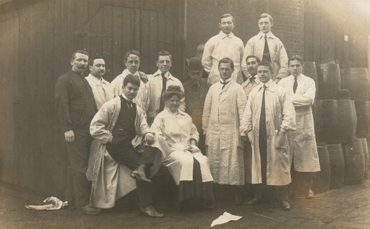 WINERY TEAM ANTIQUE REAL PHOTO POSTCARD RPPC