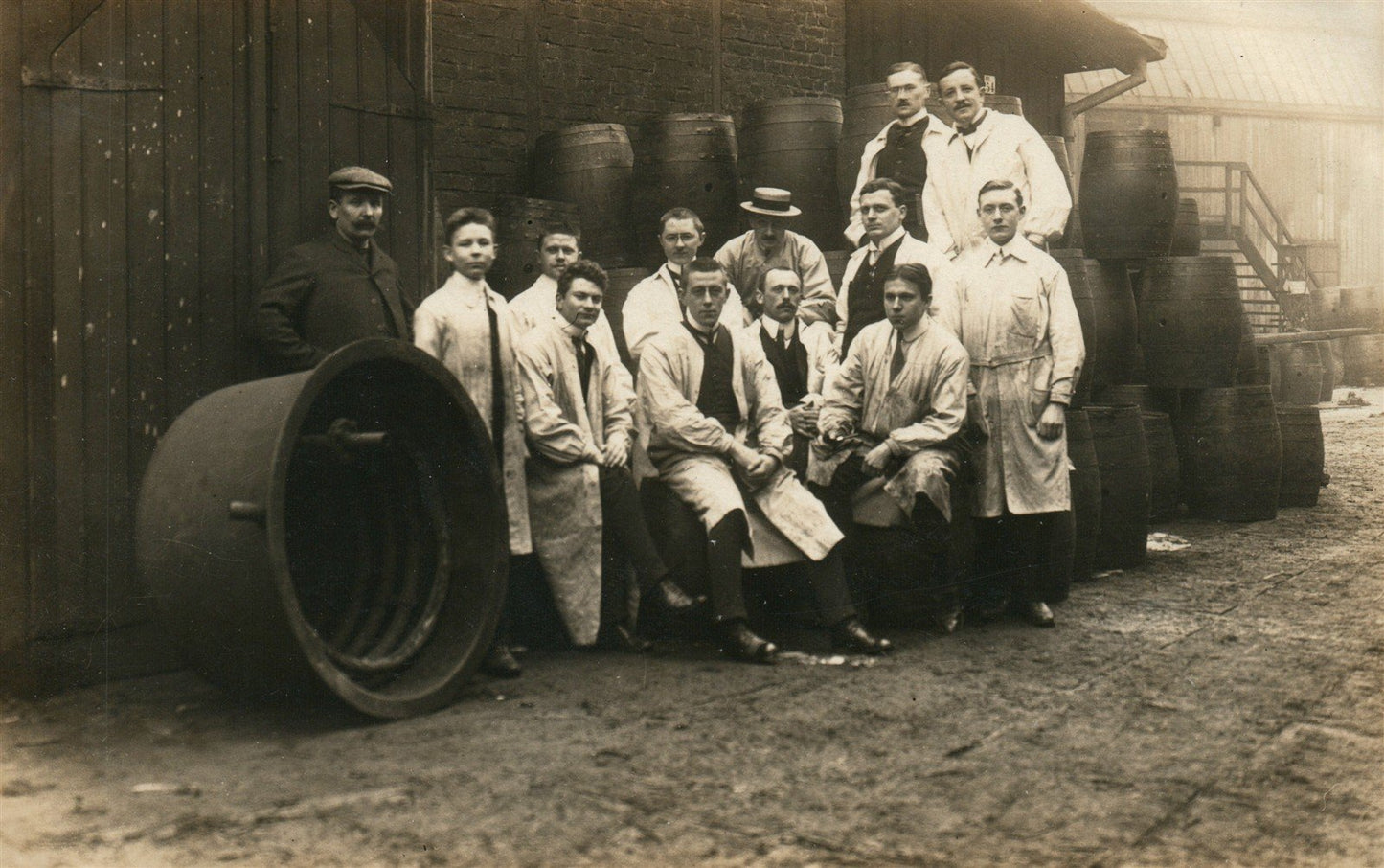 WINERY TEAM early 1900s ANTIQUE REAL PHOTO POSTCARD RPPC