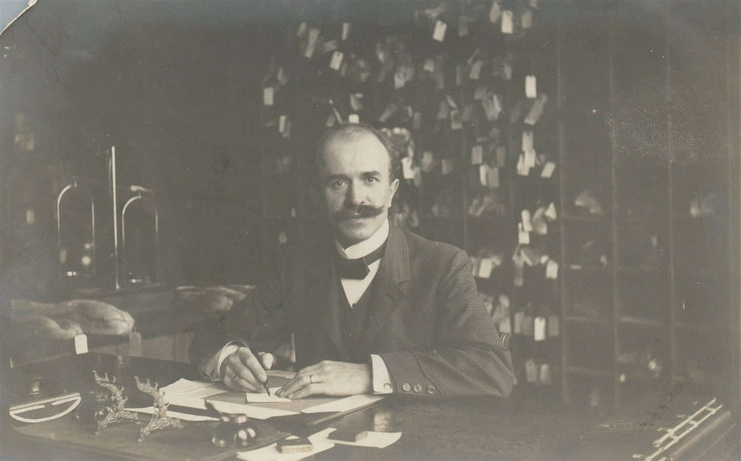MAN OF LETTERS ANTIQUE REAL PHOTO POSTCARD RPPC