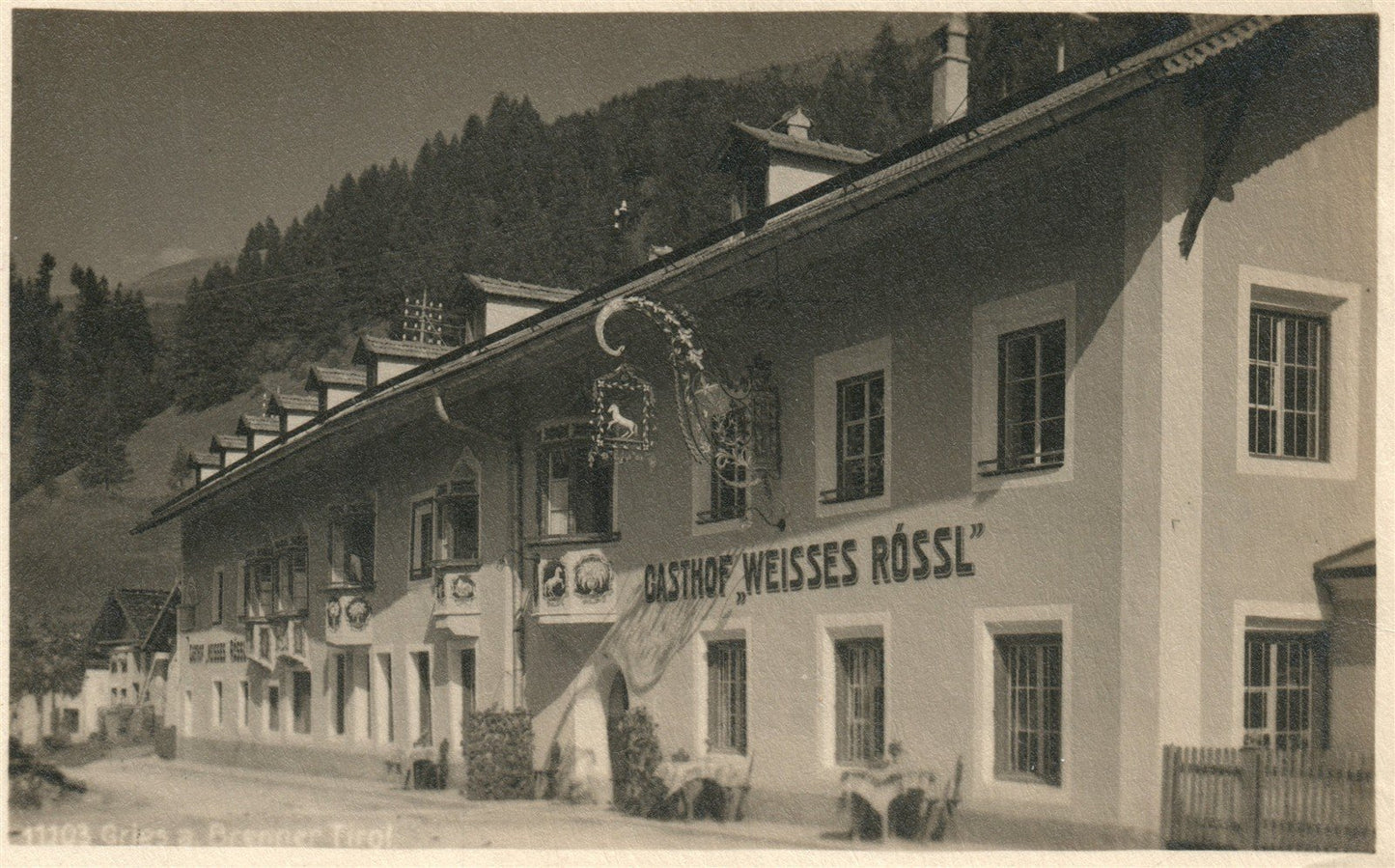 GRIES & BRENNER TIROL AUSTRIA HOTEL ANTIQUE REAL PHOTO POSTCARD RPPC