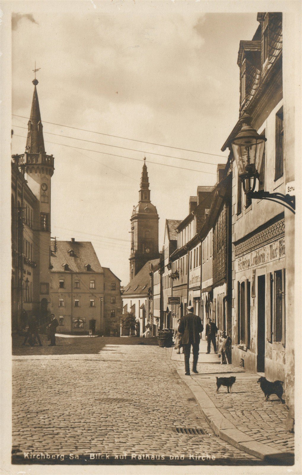 KIRCHBERG SA RATHOUS GERMANY ANTIQUE REAL PHOTO POSTCARD RPPC