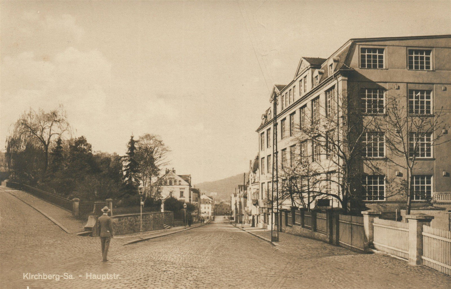 KIRCHBERG SA HAUPTSTR. GERMANY ANTIQUE REAL PHOTO POSTCARD RPPC