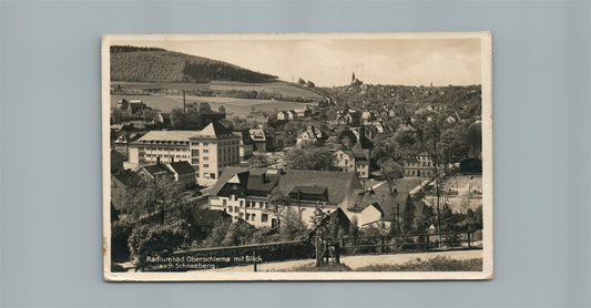 RADIUMBAD OBERSCHLEMA mit BLOCK GERMANY ANTIQUE REAL PHOTO POSTCARD RPPC