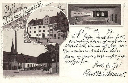 gruss aus der MOLKEREI LAUTERBACH GERMANY ANTIQUE POSTCARD