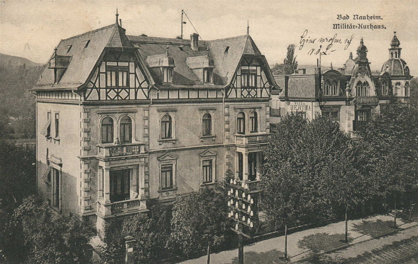 BAD NAUBEIM GERMANY MILITAR KURHAUS ANTIQUE POSTCARD