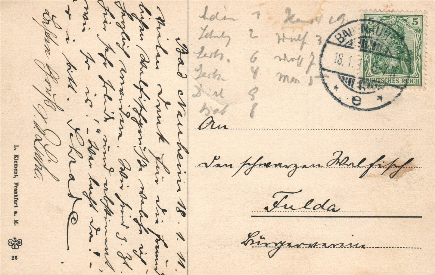 BAD NAUBEIM GERMANY MILITAR KURHAUS ANTIQUE POSTCARD