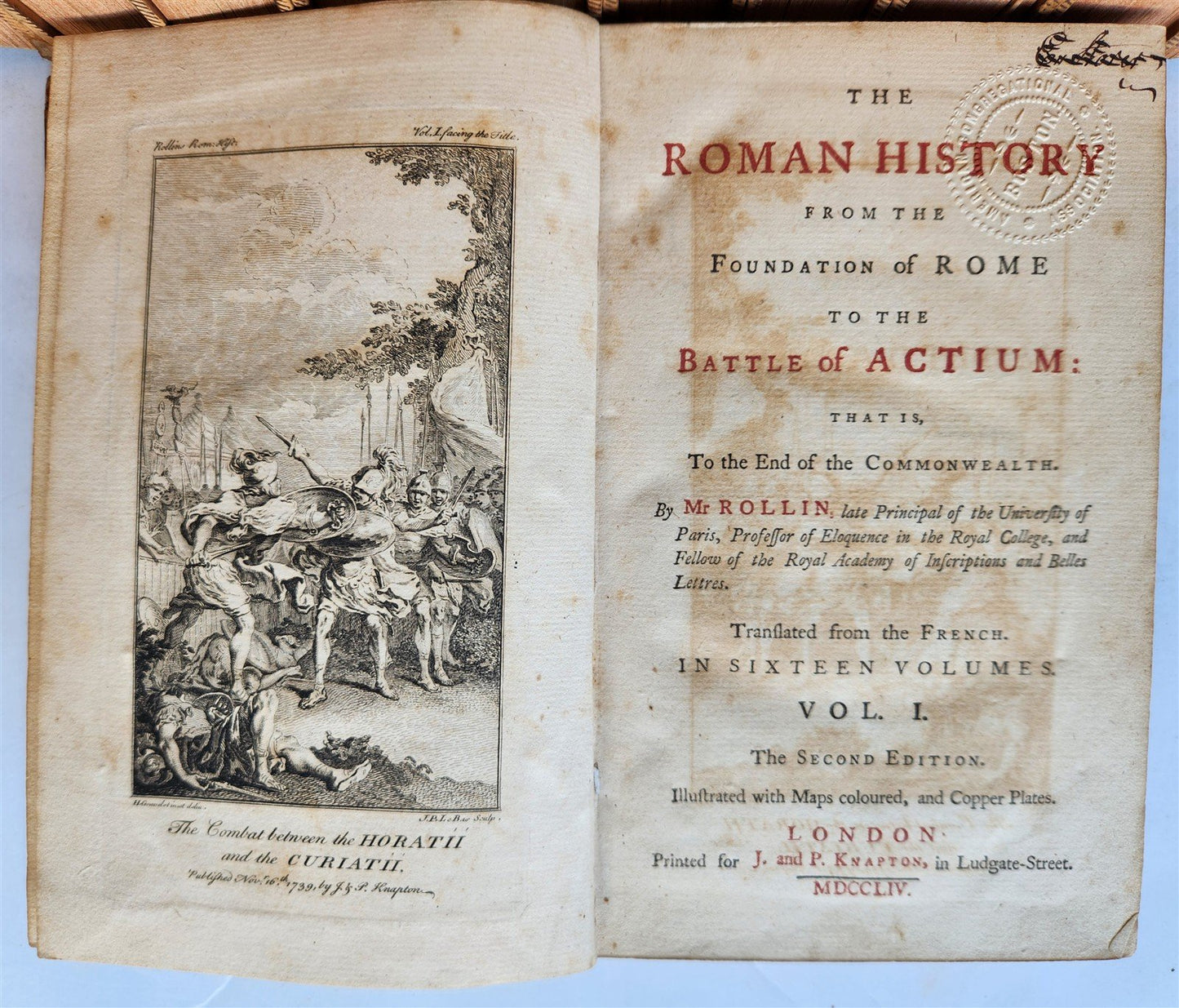 1754 ROMAN HISTORY by ROLLIN 12 VOLUMES antique ILLUSTRATED w/ MAPS
