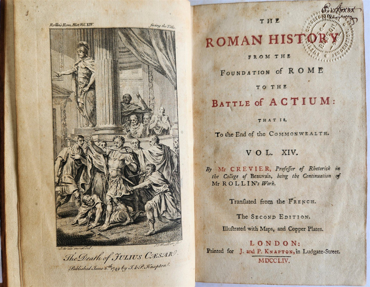 1754 ROMAN HISTORY by ROLLIN 12 VOLUMES antique ILLUSTRATED w/ MAPS