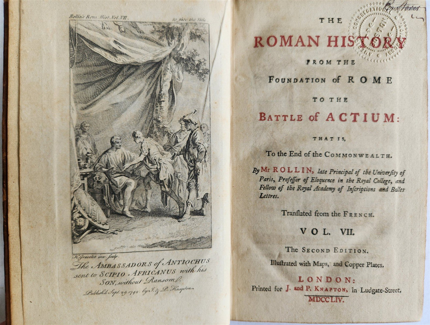 1754 ROMAN HISTORY by ROLLIN 12 VOLUMES antique ILLUSTRATED w/ MAPS