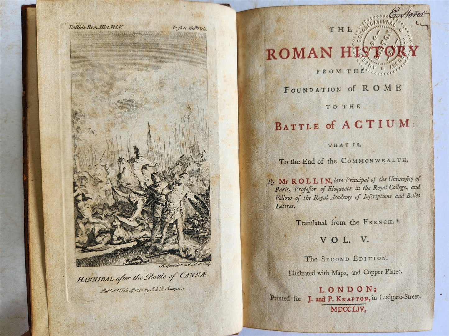 1754 ROMAN HISTORY by ROLLIN 12 VOLUMES antique ILLUSTRATED w/ MAPS