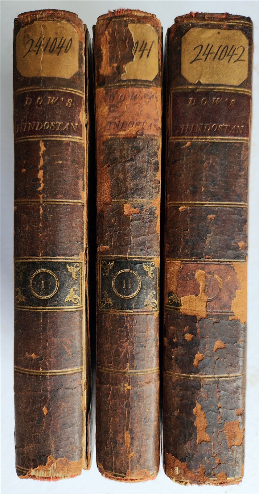 1792 HISTORY of HINDOSTAN 3 VOLUMES antique ILLUSTRATED w/ PLATES & MAP