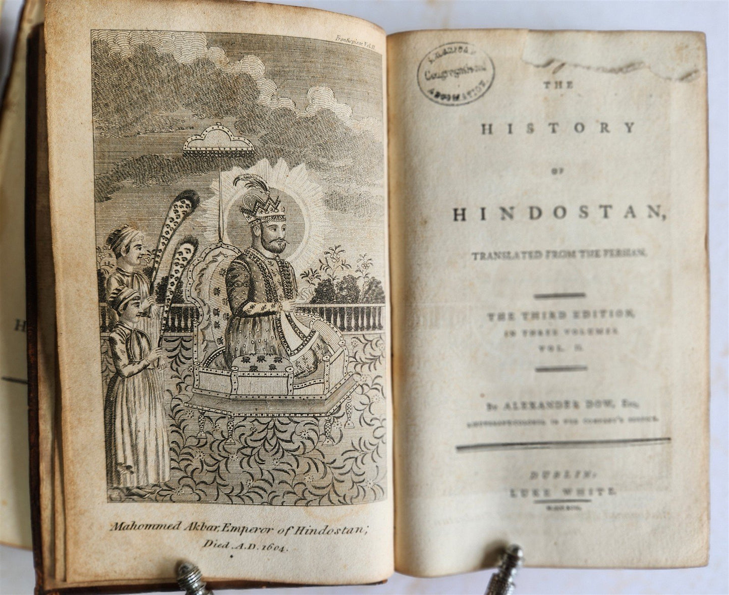 1792 HISTORY of HINDOSTAN 3 VOLUMES antique ILLUSTRATED w/ PLATES & MAP