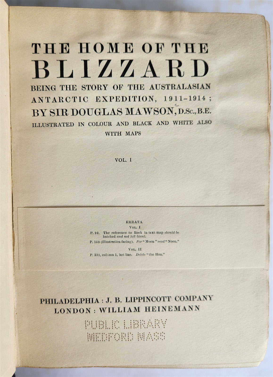 1915 HOME of BLIZZARD AUSTRALASIAN ANTARCTIC EXPEDITION antique ILLUSTRATED