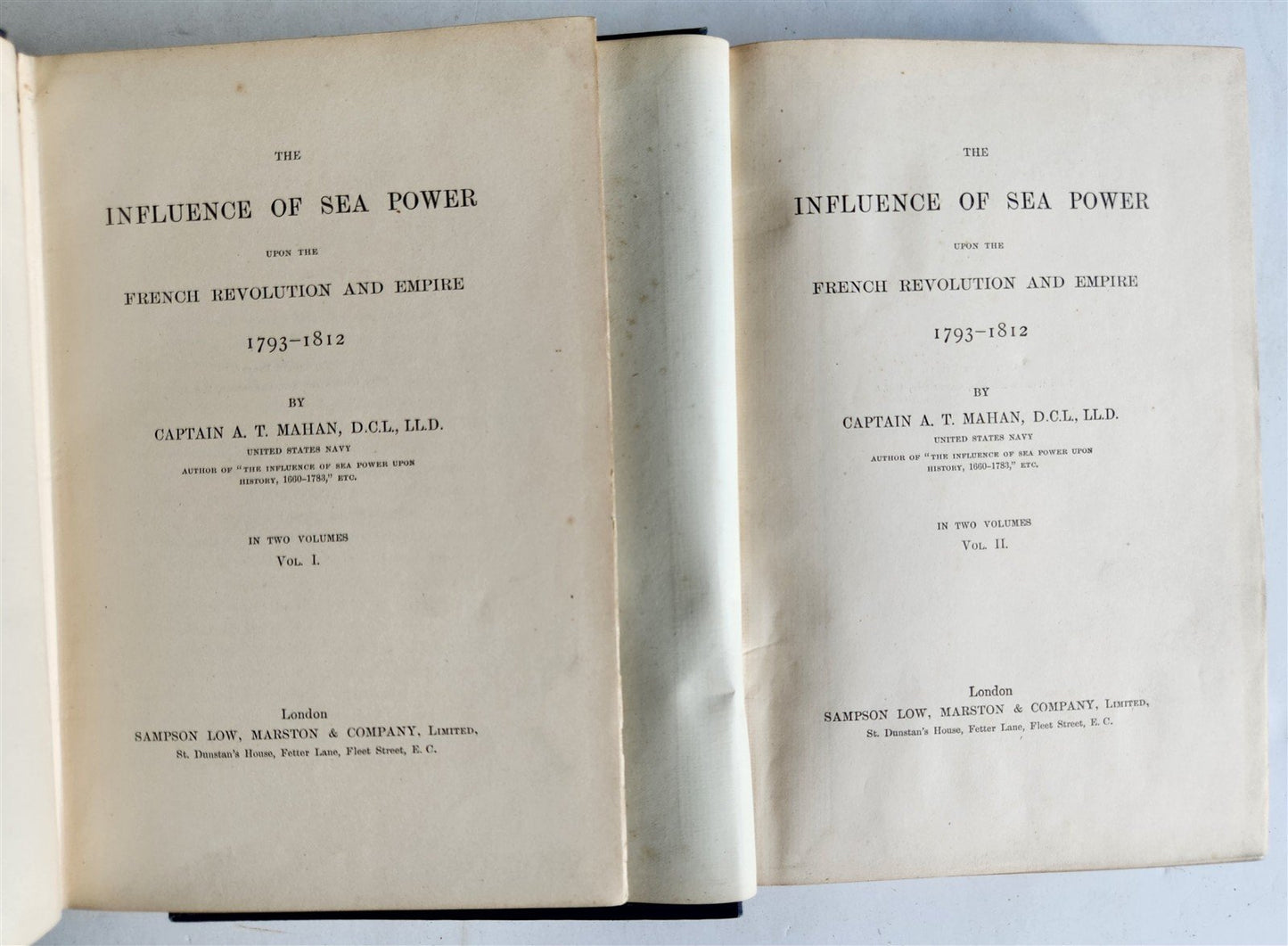 1892 INFLUENCE of SEA POWER UPON FRENCH REVOLUTION & EMPIRE 1793-1812 antique