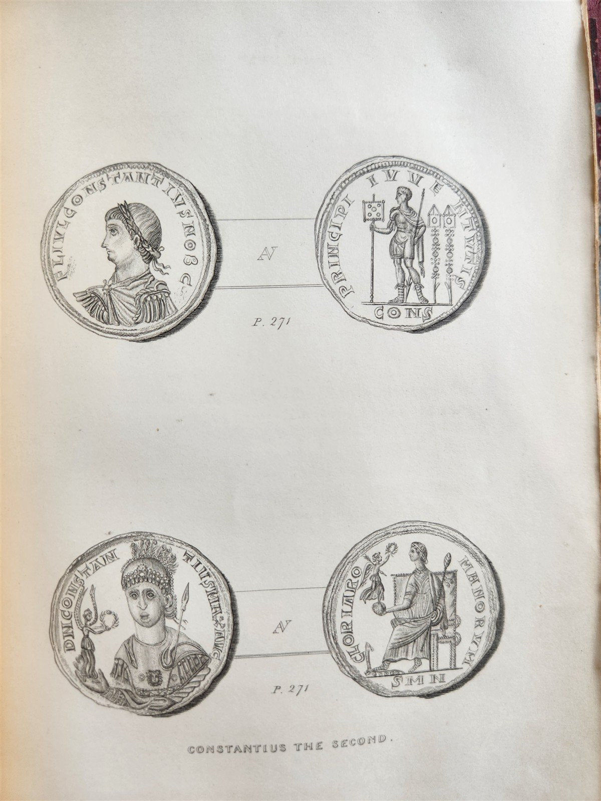 1834 DESCRIPTIVE CATALOGUE of RARE ROMAN COINS by AKERMAN antique ILLUSTRATED