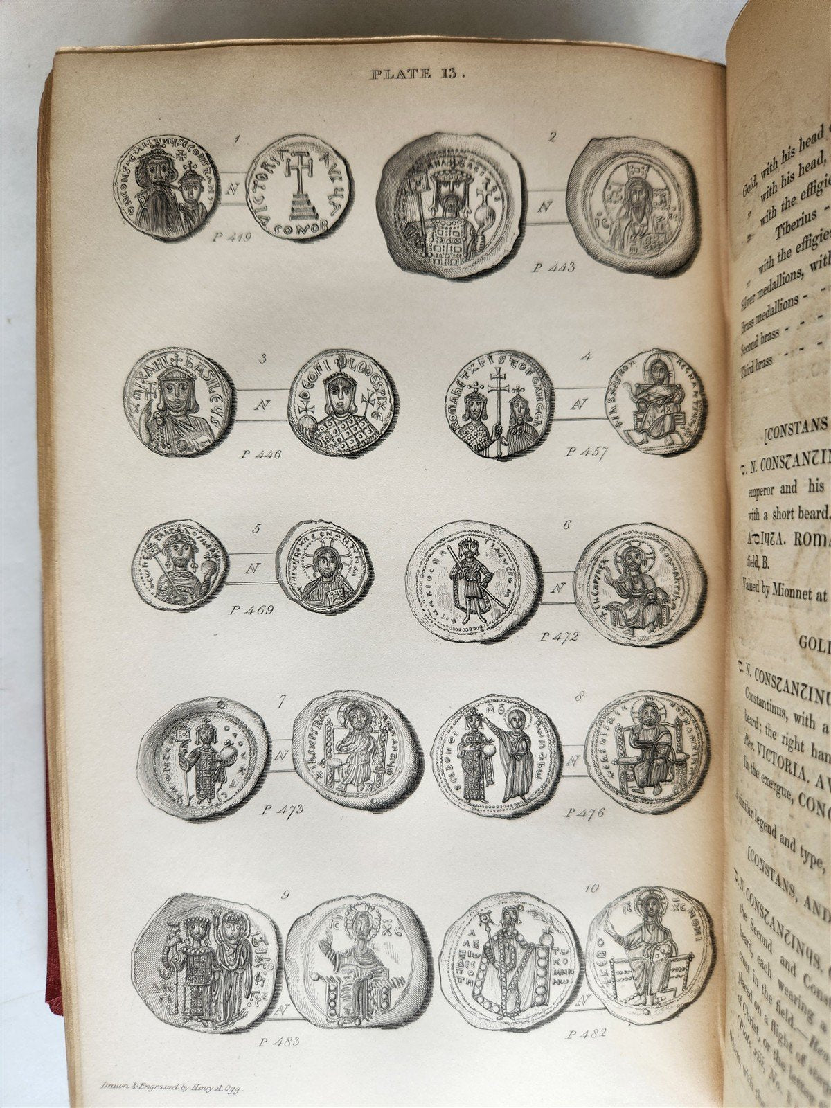 1834 DESCRIPTIVE CATALOGUE of RARE ROMAN COINS by AKERMAN antique ILLUSTRATED