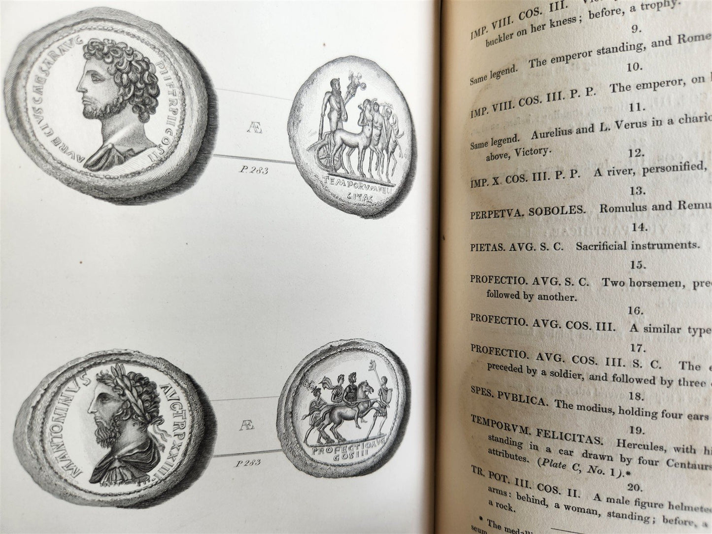 1834 DESCRIPTIVE CATALOGUE of RARE ROMAN COINS by AKERMAN antique ILLUSTRATED