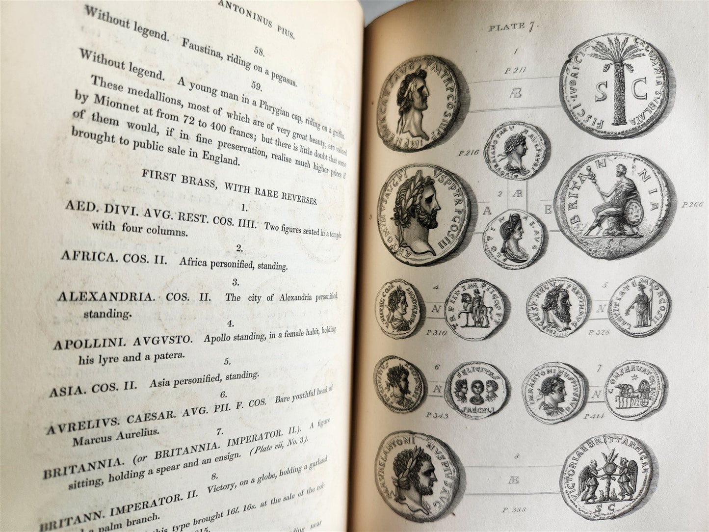 1834 DESCRIPTIVE CATALOGUE of RARE ROMAN COINS by AKERMAN antique ILLUSTRATED