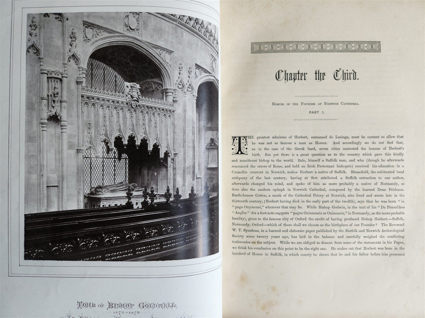 1876 ANCIENT SCULPTURES in ROOF of NORWICH CATHEDRAL antique ILLUSTRATED FOLIO