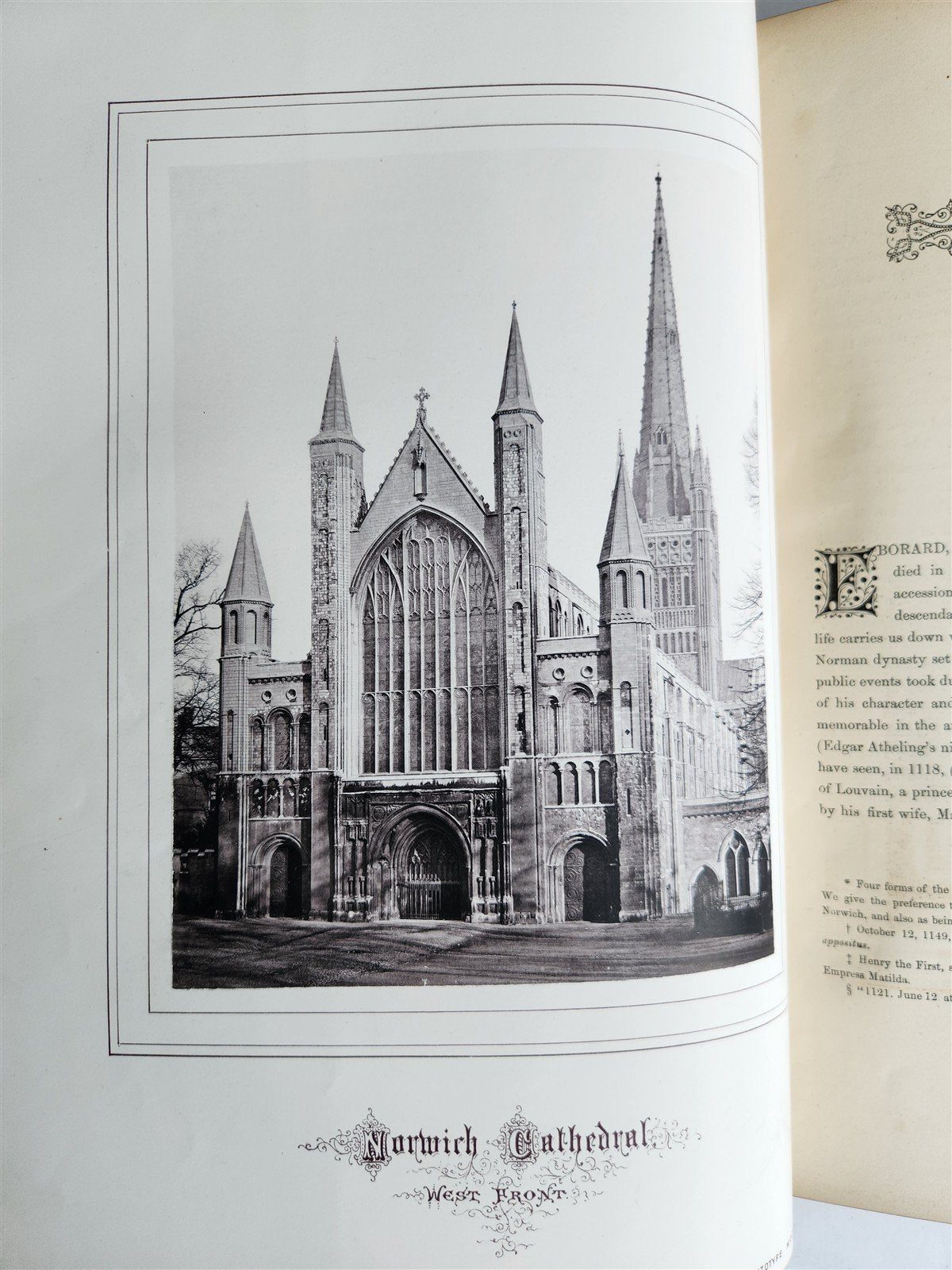 1876 ANCIENT SCULPTURES in ROOF of NORWICH CATHEDRAL antique ILLUSTRATED FOLIO