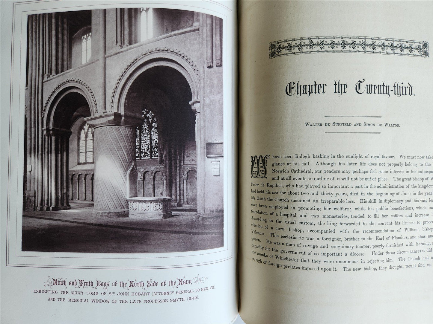 1876 ANCIENT SCULPTURES in ROOF of NORWICH CATHEDRAL antique ILLUSTRATED FOLIO