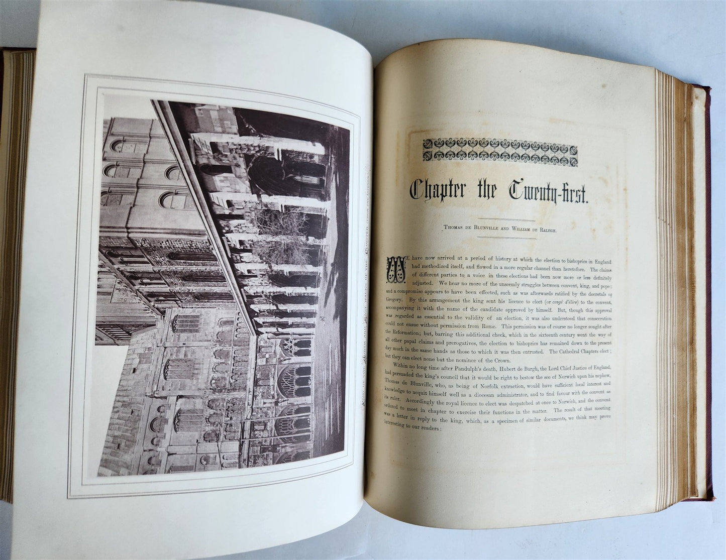 1876 ANCIENT SCULPTURES in ROOF of NORWICH CATHEDRAL antique ILLUSTRATED FOLIO