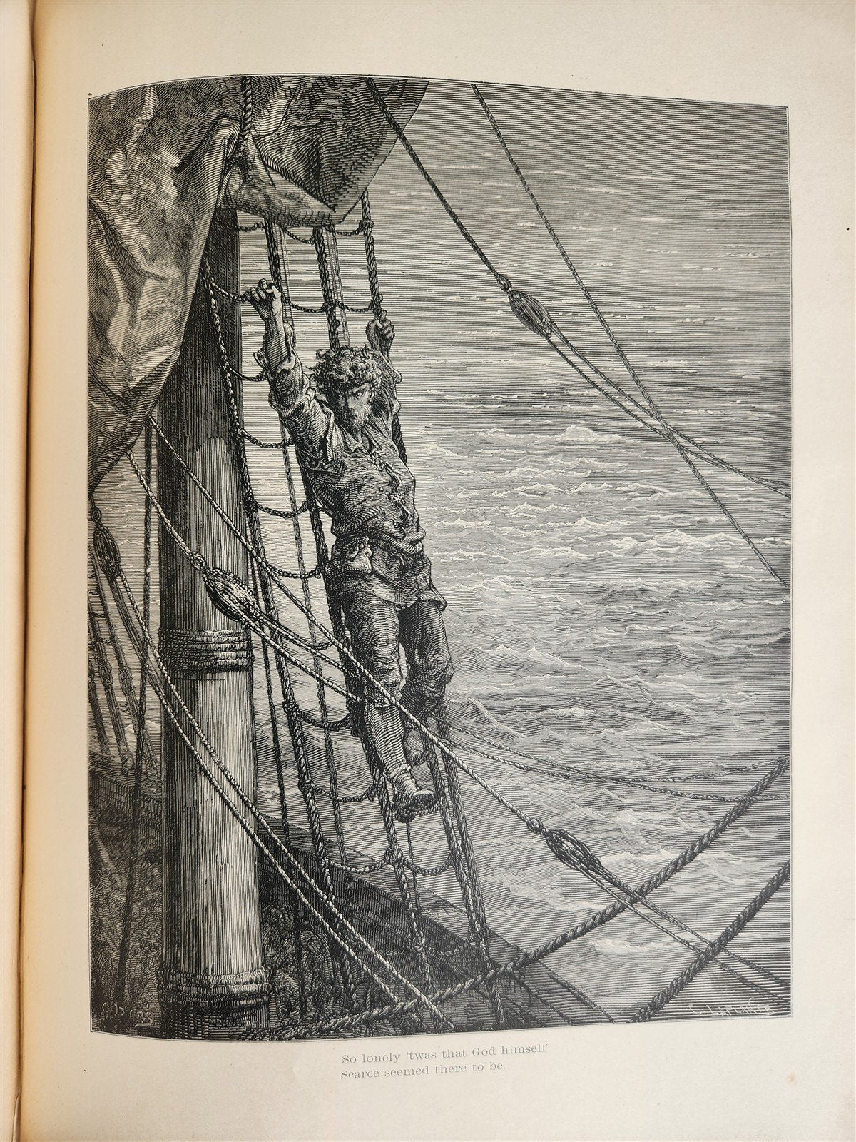 1889 THE RIME of ANCIENT MARINER ILLUSTRATED by GUSTAVE DORE antique in ENGLISH