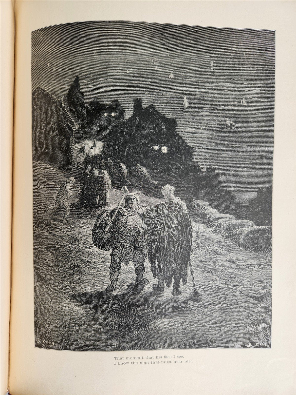 1889 THE RIME of ANCIENT MARINER ILLUSTRATED by GUSTAVE DORE antique in ENGLISH