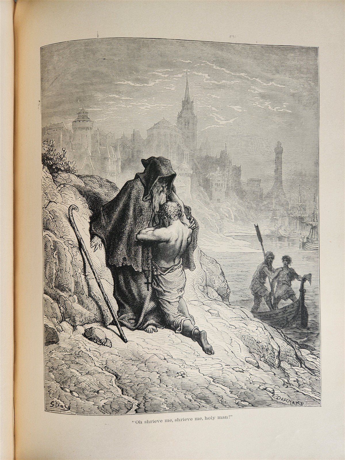 1889 THE RIME of ANCIENT MARINER ILLUSTRATED by GUSTAVE DORE antique in ENGLISH