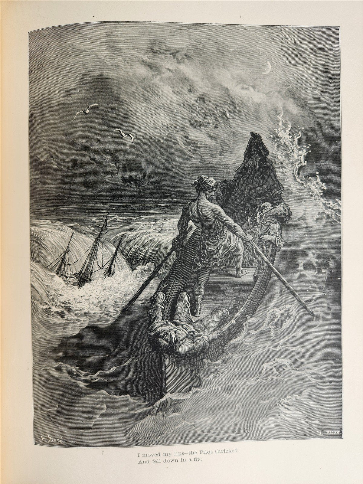 1889 THE RIME of ANCIENT MARINER ILLUSTRATED by GUSTAVE DORE antique in ENGLISH